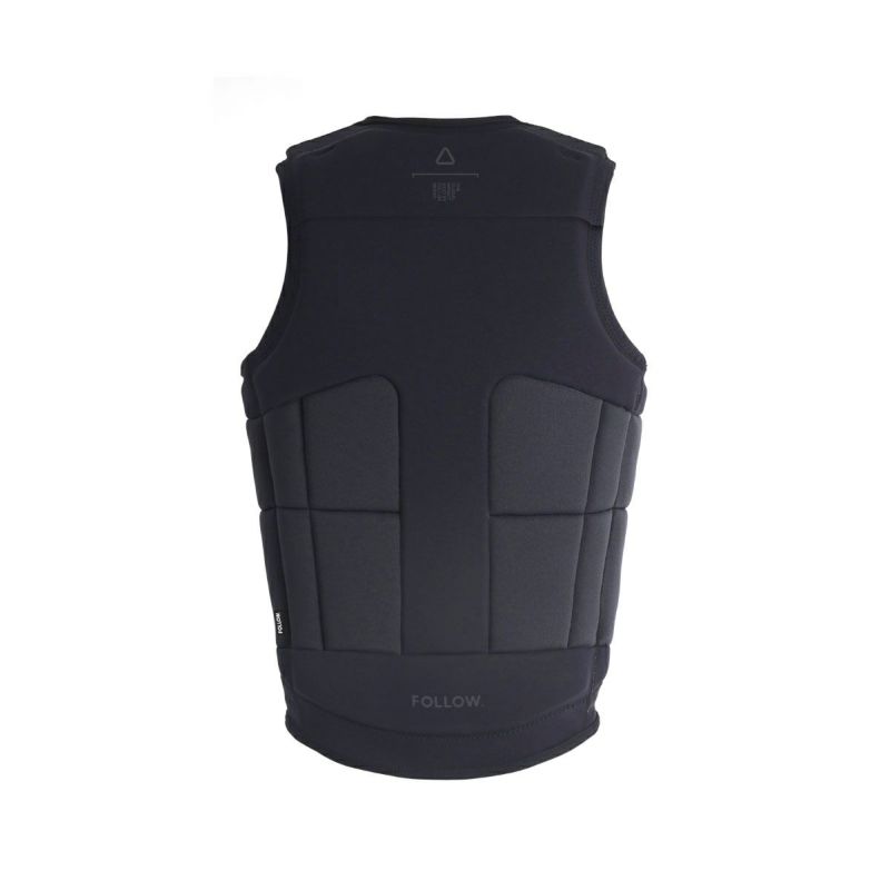 FollowのGlobal（黄色の裏地と黒）インパクトベストの背面