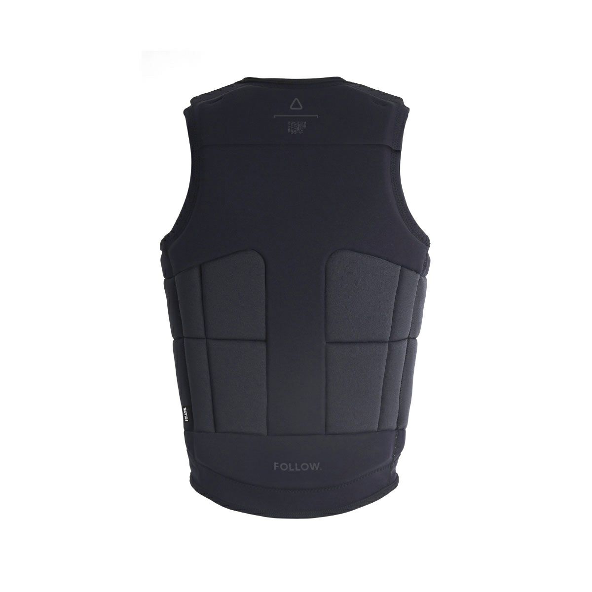 FollowのGlobal（黄色の裏地と黒）インパクトベストの背面