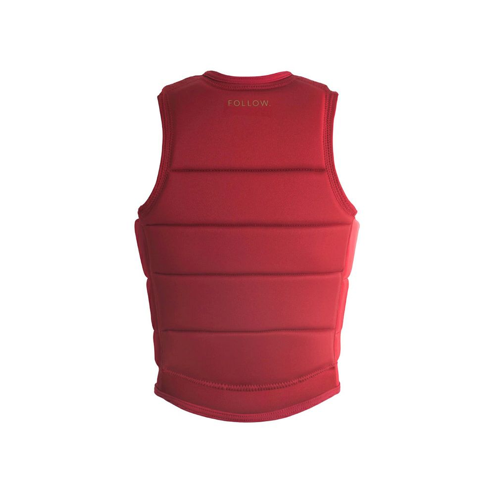 FollowのCorp Ladies（赤）レディースインパクトベストの背面