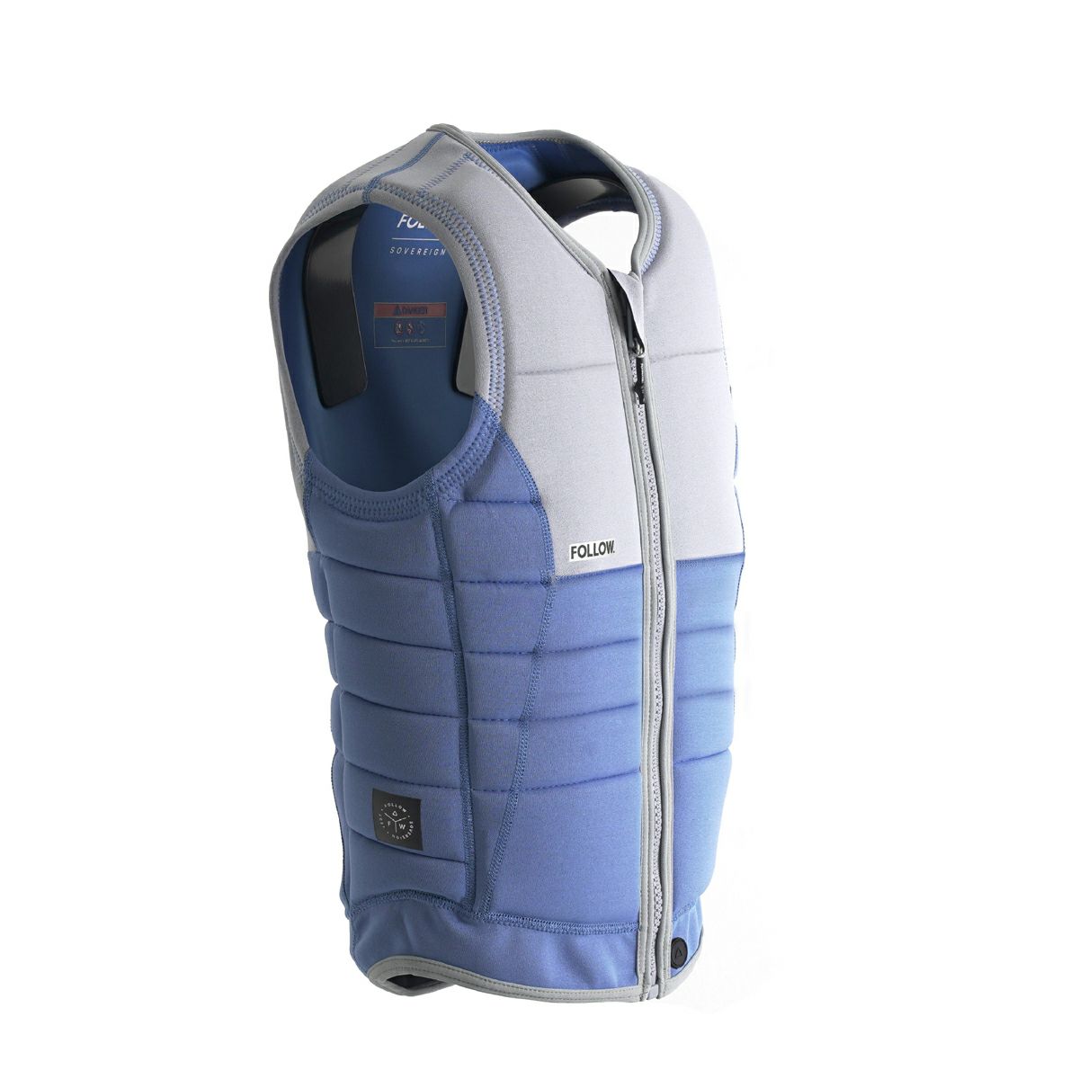 FollowのSovereign（青とグレー）インパクトベストの側面