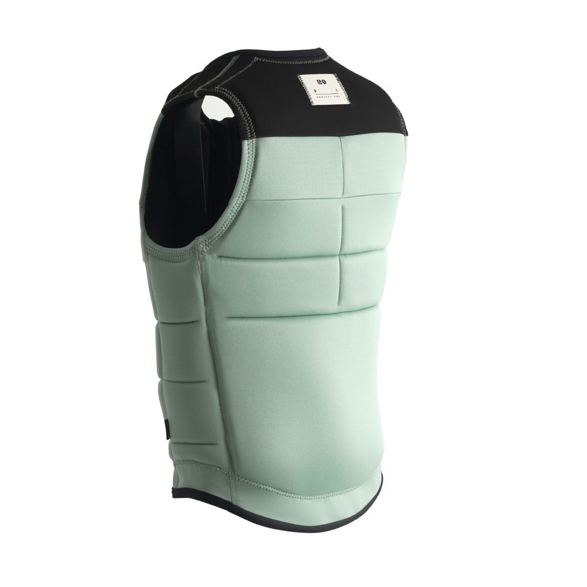 FollowのProject One（ミント色）インパクトベストの斜め後ろ