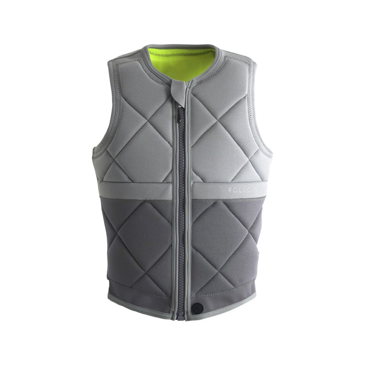 FollowのAthena Ladies（グレーと黄色）レディースインパクトベストの正面