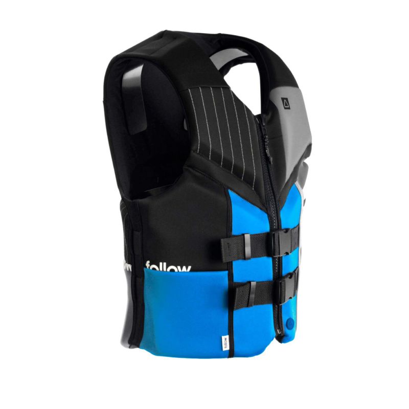 FollowのCure2 CGA（青と黒）初心者用ライフジャケットの側面