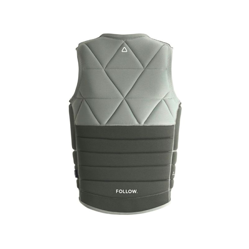 FollowのLove nor Money （カーキ）インパクトベストの背面