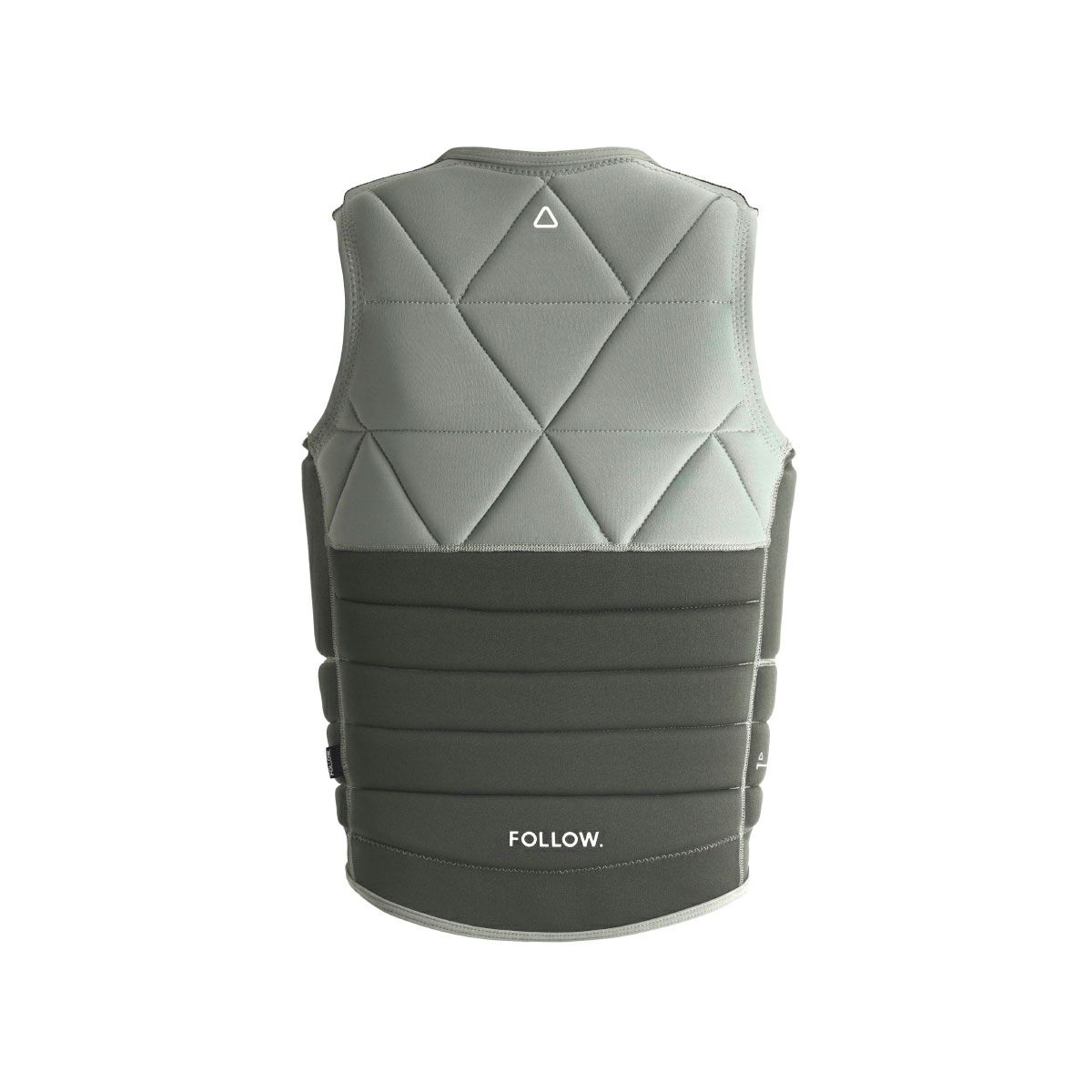 FollowのLove nor Money （カーキ）インパクトベストの背面