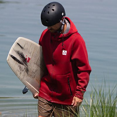  Followのボートコート　Corp Neo (Dirty Red)　着用画像全体