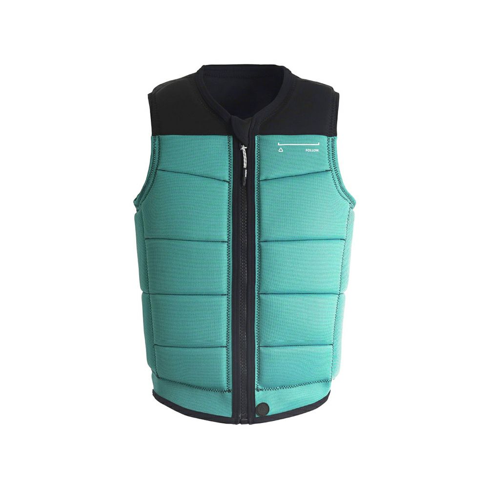 FollowのSection（黒とターコイズブルー）インパクトベストの正面